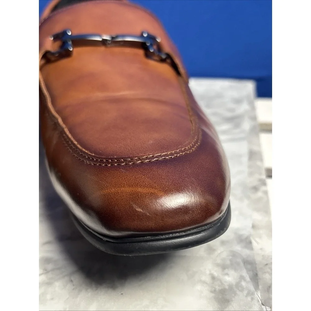 ALFANI Men's Brown Otis Bit Slip-On Loafers with Buckle Size 11 M